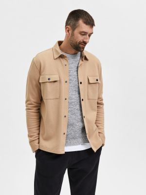 Selected Miesten Paitatakki Jackie Sweat Jacket Vaalea Beige