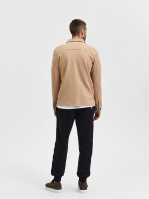 Selected Miesten Paitatakki Jackie Sweat Jacket Vaalea Beige