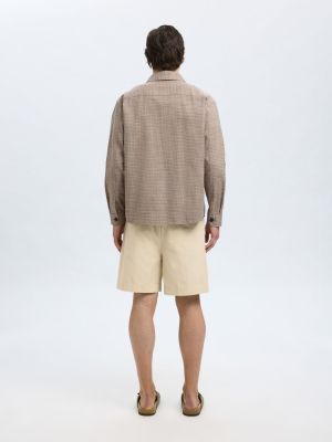 Selected miesten paitatakki, RELAX HENRY OVERSHIRT Ruskea Kuosi
