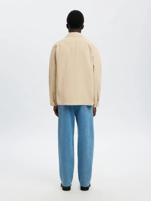 Selected miesten paitatakki, SLHREGTATE CORD OVERSHIRT Oatmeal