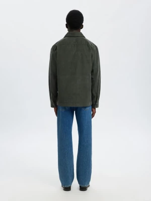 Selected miesten paitatakki, SLHREGTATE CORD OVERSHIRT Tummanvihreä
