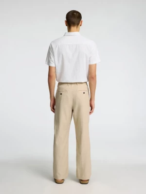 Selected miesten pellavasekoitehousut, K LOOSE BRODY LINEN PANT  Beige