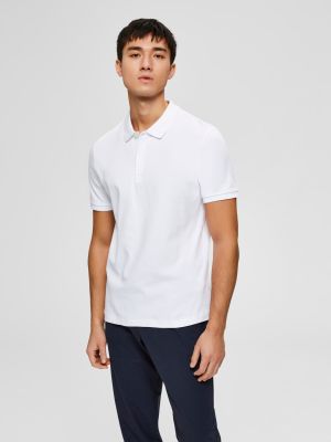 Selected Miesten Pikeepaita, Paris Polo Valkoinen