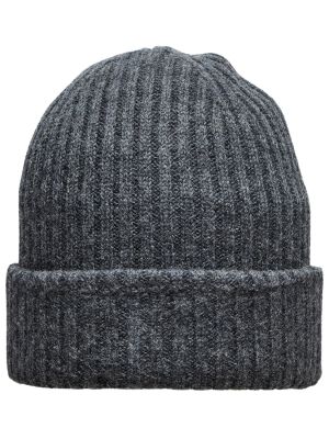 Selected miesten Villapipo, Merino Beanie Tummanharmaa