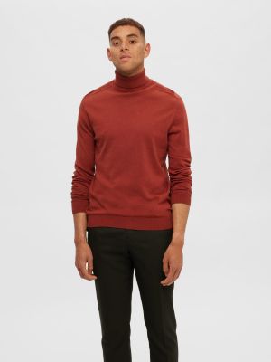 Selected, Miesten Pooloneule, Berg Roll Neck Poltettu Oranssi