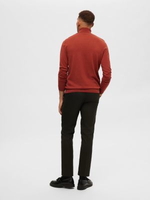 Selected, Miesten Pooloneule, Berg Roll Neck Poltettu Oranssi