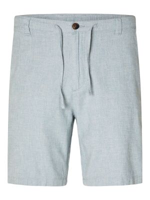 Selected Miesten Shortsit, COMFORT BRODY LINEN SHORTS Sininen