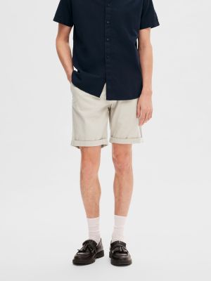 Selected Miesten Shortsit, SLIM LUTON FLEX SHORTS Beige
