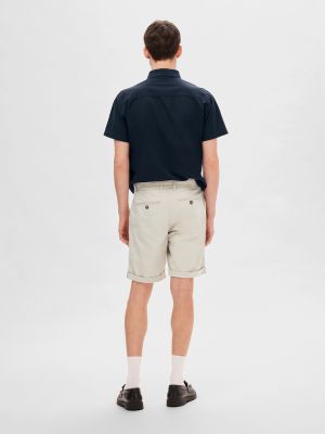 Selected Miesten Shortsit, SLIM LUTON FLEX SHORTS Beige