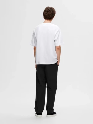 Selected miesten t-paita, LOOSE OSCAR SS O-NECK Bright White