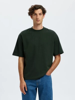 Selected miesten t-paita, LOOSE OSCAR SS O-NECK Deep Forest