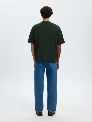 Selected miesten t-paita, LOOSE OSCAR SS O-NECK Deep Forest