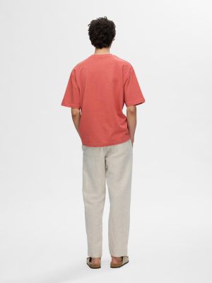 Selected miesten t-paita, LOOSE OSCAR SS O-NECK Punainen