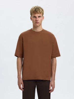 Selected miesten t-paita, LOOSE OSCAR SS O-NECK Soft Silt