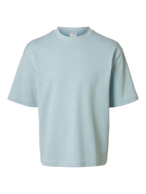 Selected miesten t-paita, LOOSE OSCAR SS O-NECK Vaaleansininen