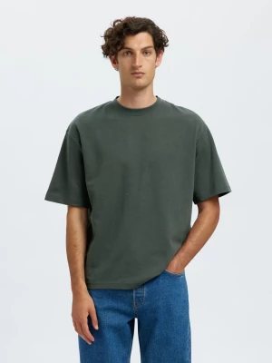 Selected miesten t-paita, LOOSE OSCAR SS O-NECK Vihreä