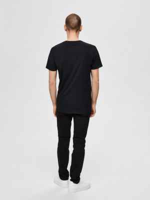 Selected, Miesten T-Paita, New Pima SS O-Neck Musta