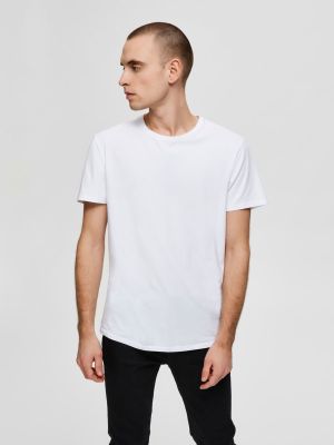 Selected, Miesten T-Paita, New Pima SS O-Neck Valkoinen
