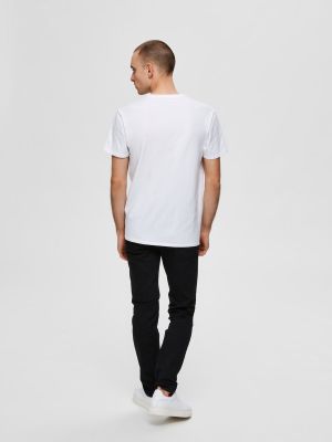 Selected, Miesten T-Paita, New Pima SS O-Neck Valkoinen