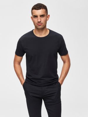 Selected Miesten T-paita, Pima Ss O-neck Musta