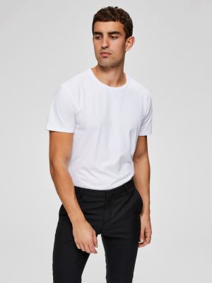Selected Miesten T-paita, Pima Ss O-neck Valkoinen
