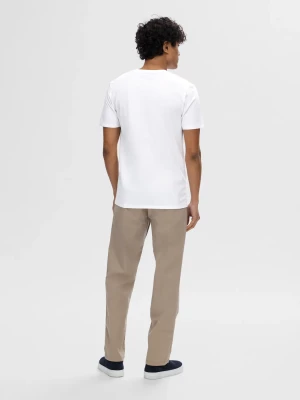 Selected Miesten T-paita, Pima Ss V-neck Bright White