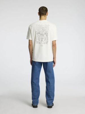 Selected miesten t-paita, RELAX NIC LICENCE O-NEC TEE Luonnonvalkoinen