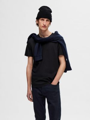 Selected miesten t-paita, ROLAND SS O-NECK Musta