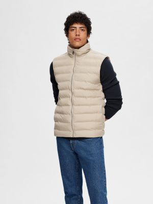 Selected miesten toppaliivi, BARRY QUILTED GILET Beige