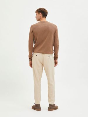 Selected pellavahousut, SLIM TAPE BRODY LINEN PANT Beige