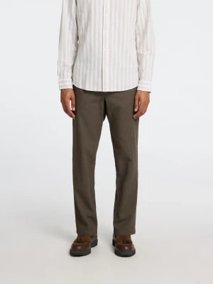 Selected pellavahousut, SLIM TAPE BRODY LINEN PANT Forest Night Mixed W. Kal