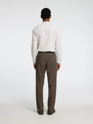 Selected pellavahousut, SLIM TAPE BRODY LINEN PANT Forest Night Mixed W. Kal