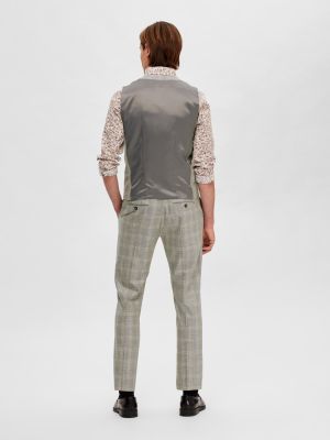 Selected puvunliivi, SLIM NEIL SAND VEST Ruskea Ruutu