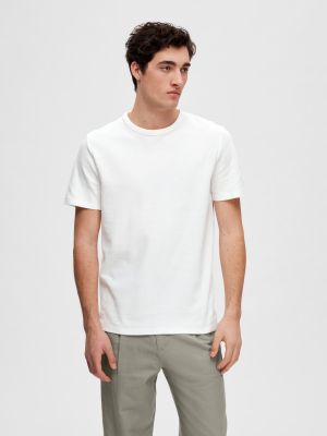 Selected t-paita, JOSEPH PIQUE SS O-NECK Valkoinen
