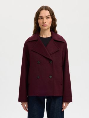 Selected Femme naisten villakangastakki, SLFALMA LANO JACKET Fig Melange