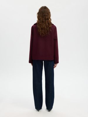 Selected Femme naisten villakangastakki, SLFALMA LANO JACKET Fig Melange