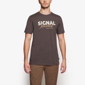Signal miesten t-paita, DIZZYSI LOGO TEE Tummanruskea