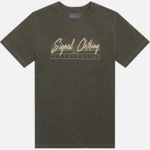Signal Miesten T-Paita, K LIMASI FRONT PRINT TEE Armeijanvihreä