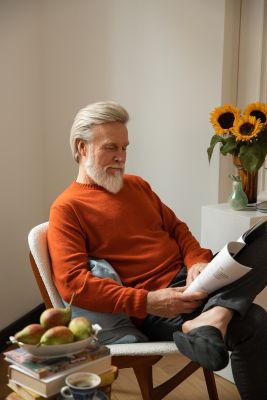 Sinnuu Miesten Neule, Wool Cashmere O Oranssi