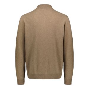 Sinnuu Miesten Neulepaita Wool Cashmere Half Zip Ruskeanharmaa