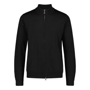 Sinnuu Miesten Neuletakki MERINO  FULL ZIP TWO WAY ZIP Musta