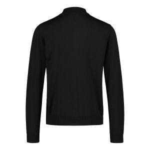 Sinnuu Miesten Neuletakki MERINO  FULL ZIP TWO WAY ZIP Musta
