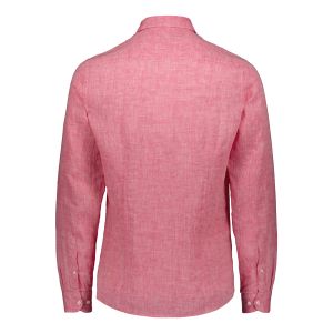 Sinnuu Miesten Pellavapaita Sinnuu 100% Linen Shirt Fuksianpunainen