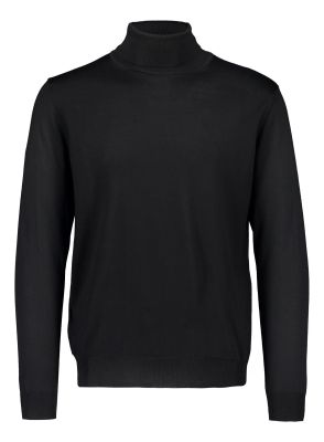 Sinnuu Miesten Pooloneule Merino Roll Neck Musta