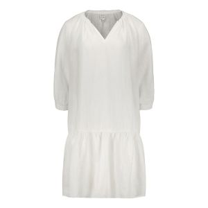 Sinnuu Naisten Pellavamekko Sinnuu Linen Dress 3/4 Valkoinen