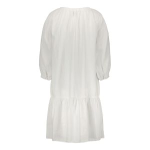 Sinnuu Naisten Pellavamekko Sinnuu Linen Dress 3/4 Valkoinen
