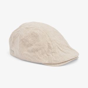 State of wow miesten flatcap, ALFRED SIXPENCE LINEN Luonnonvalkoinen