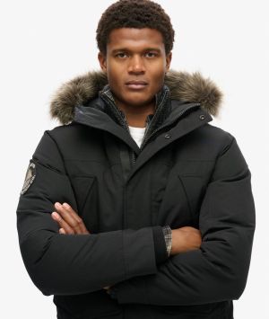 Superdry miesten parkatakki, Everest Faux Fur Parka Jacket Musta