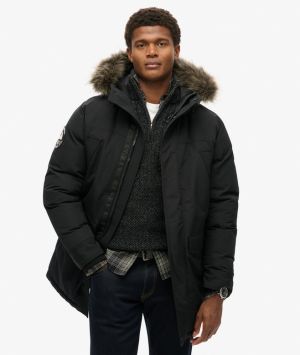 Superdry miesten parkatakki, Everest Faux Fur Parka Jacket Musta