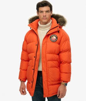 Superdry miesten parkatakki, Everest Longline Baffled Parka Oranssi